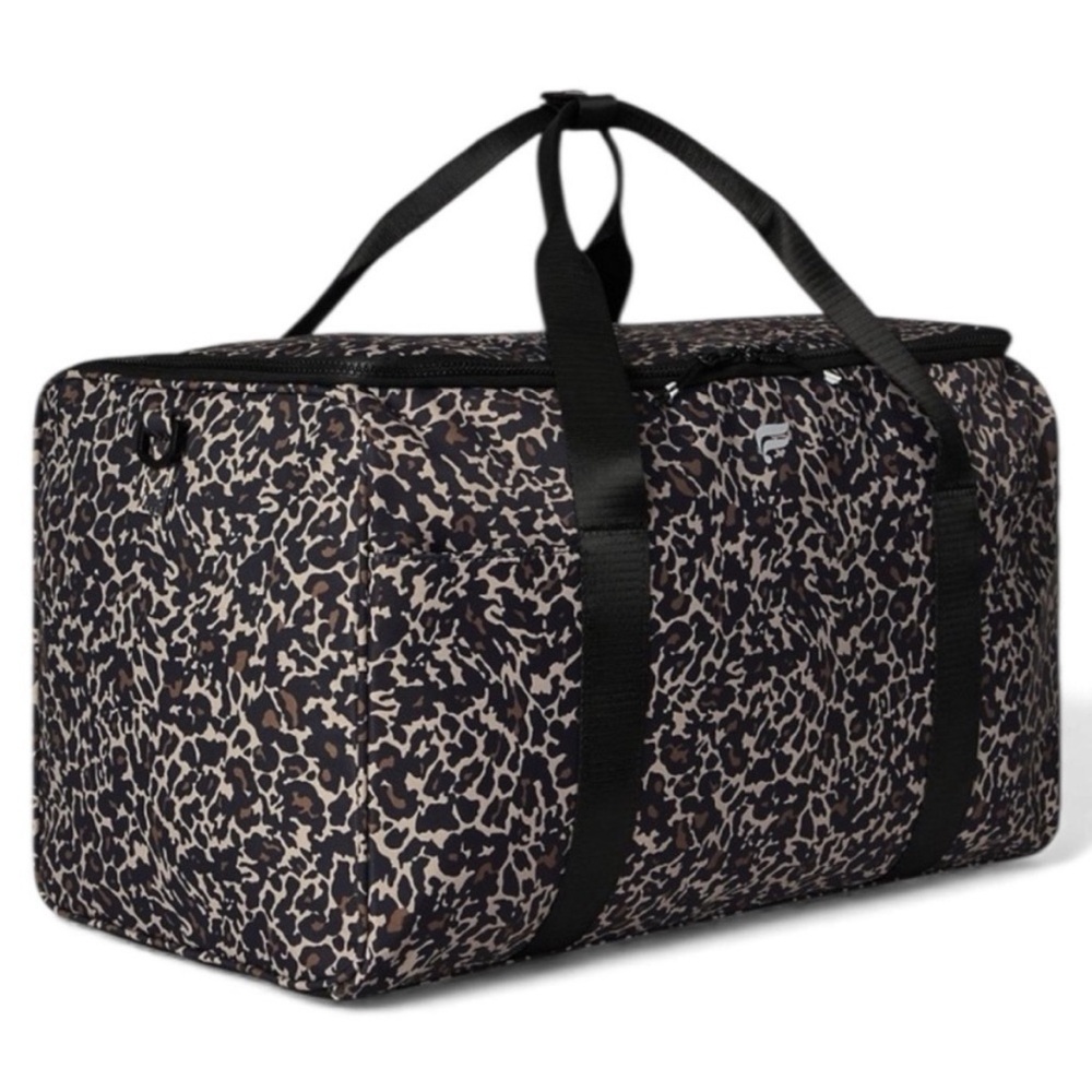 FABLETICS The Convertible Travel BagBrutalist Khaki Lisa Leo Animal Print NEW - Picture 2 of 12